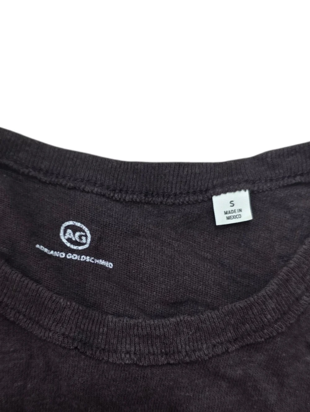 Ag Adriano Goldschmied Brown Cotton Short Sleeve Basic Crew Tee S - Picture 3 of 4